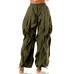 Plus Oversized Wide Leg Ruffle Jogger Pants