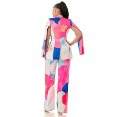Plus Cut-outs Armholes Sleeves Blazer & Pants Set Suit
