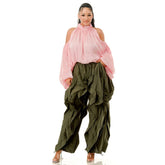 Plus Oversized Wide Leg Ruffle Jogger Pants