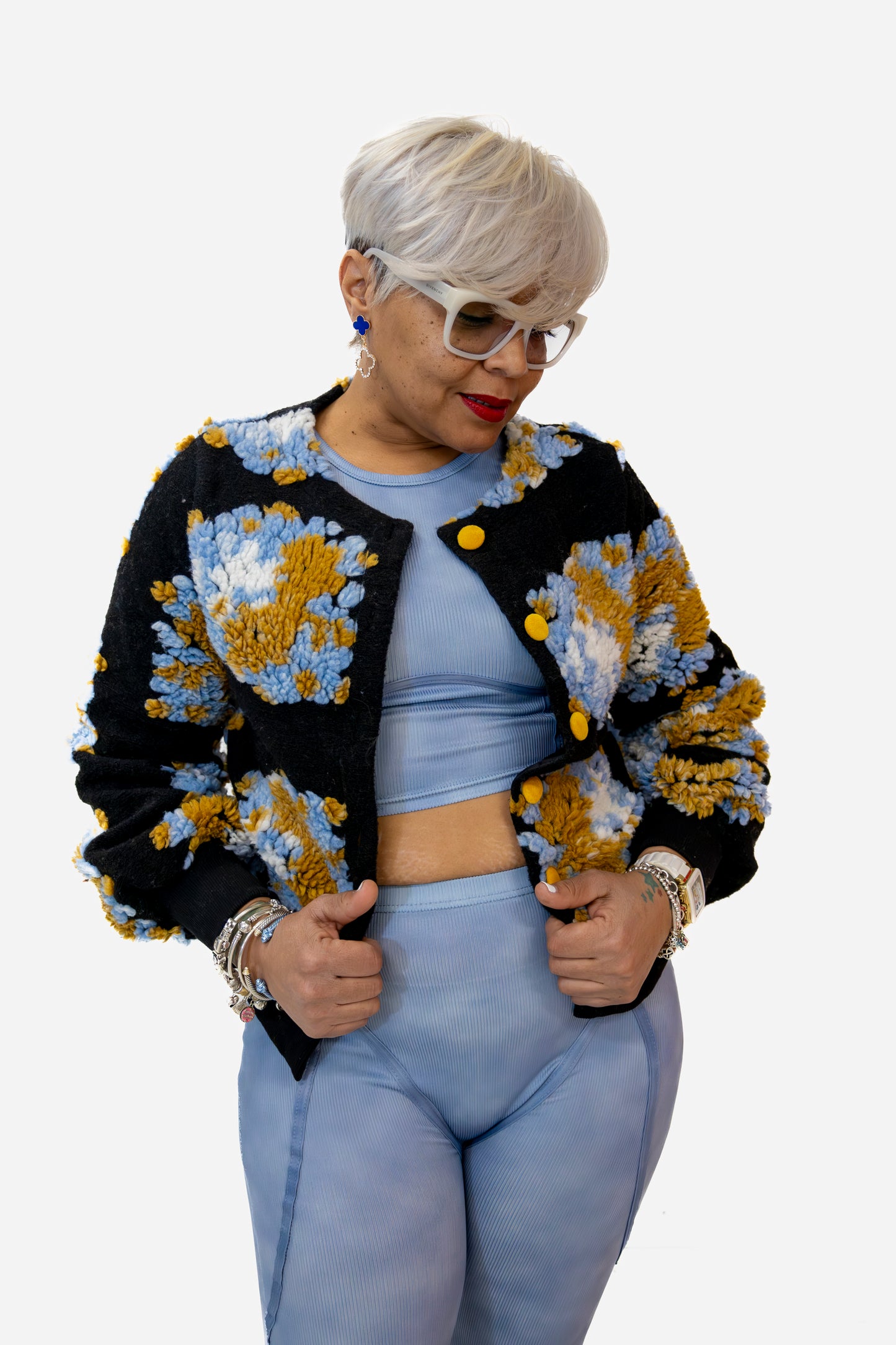 Blue Floral Cardigan