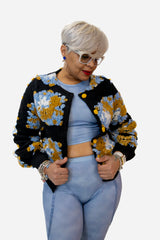 Blue Floral Cardigan