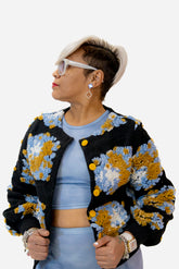 Blue Floral Cardigan