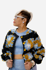 Blue Floral Cardigan