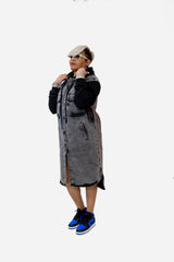 Black Denim Hoodie Dress/Jacket