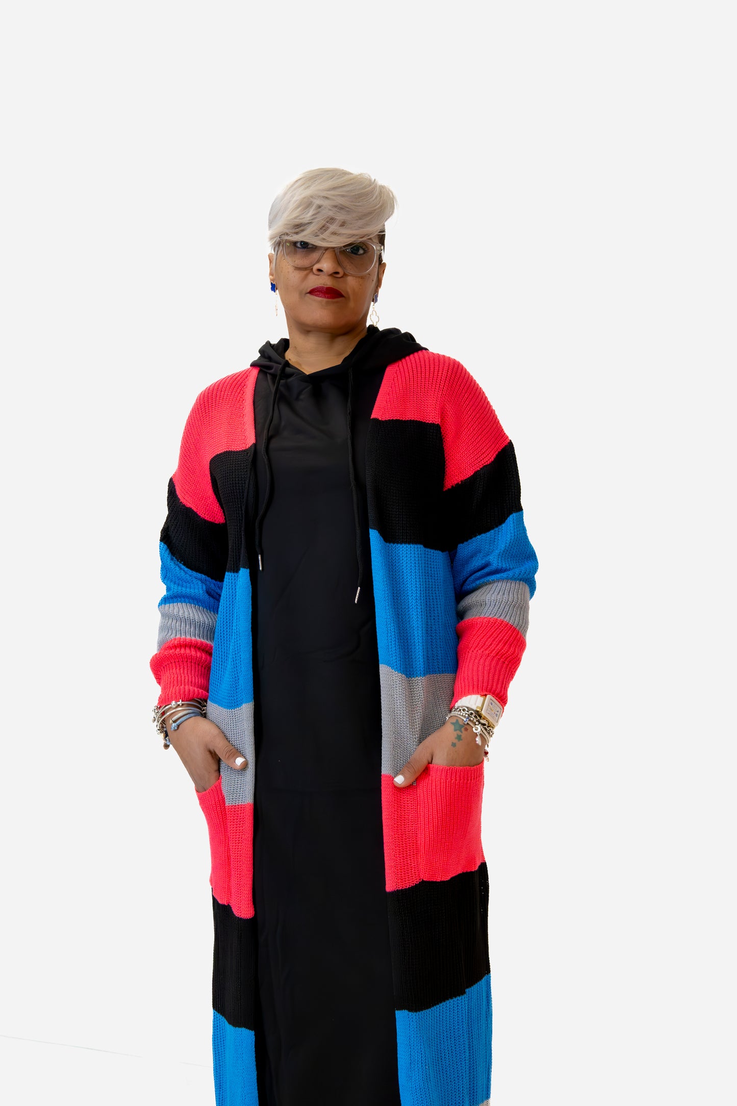 Blue Multi Cardigan/duster