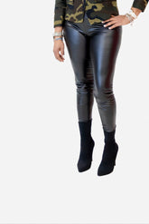 Black Faux Leather Legging