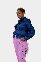 Curvy Cargo Pocket Denim Pant