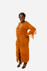 Fringe Maxi Cardigan/Dress