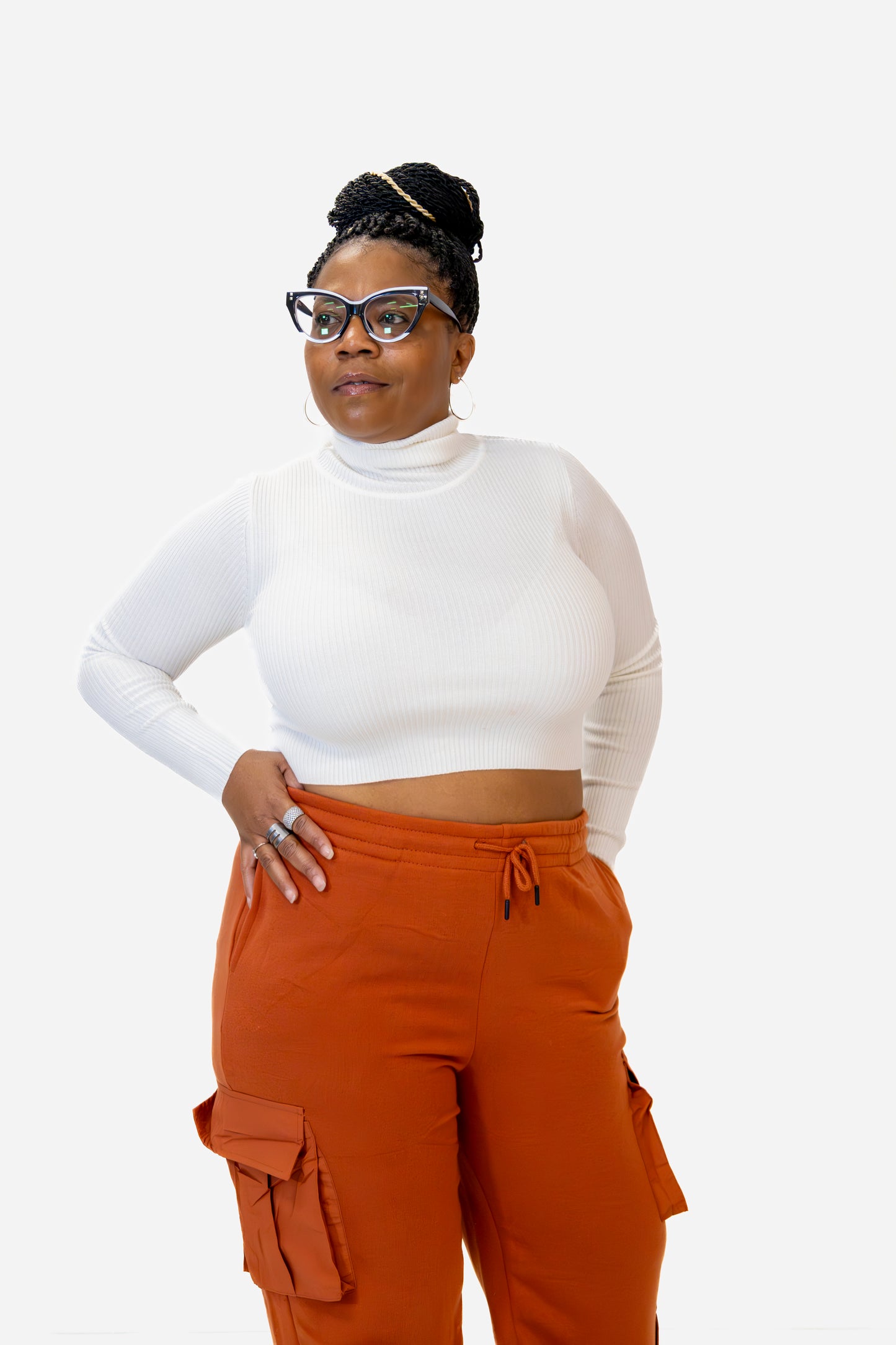 Rust Drawstring Cargo Joggers