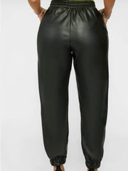Faux Leather Joggers