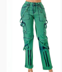 Curvy Cargo Pocket Denim Pant