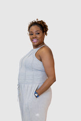 Curvy Pintuck Chill Set in Grey