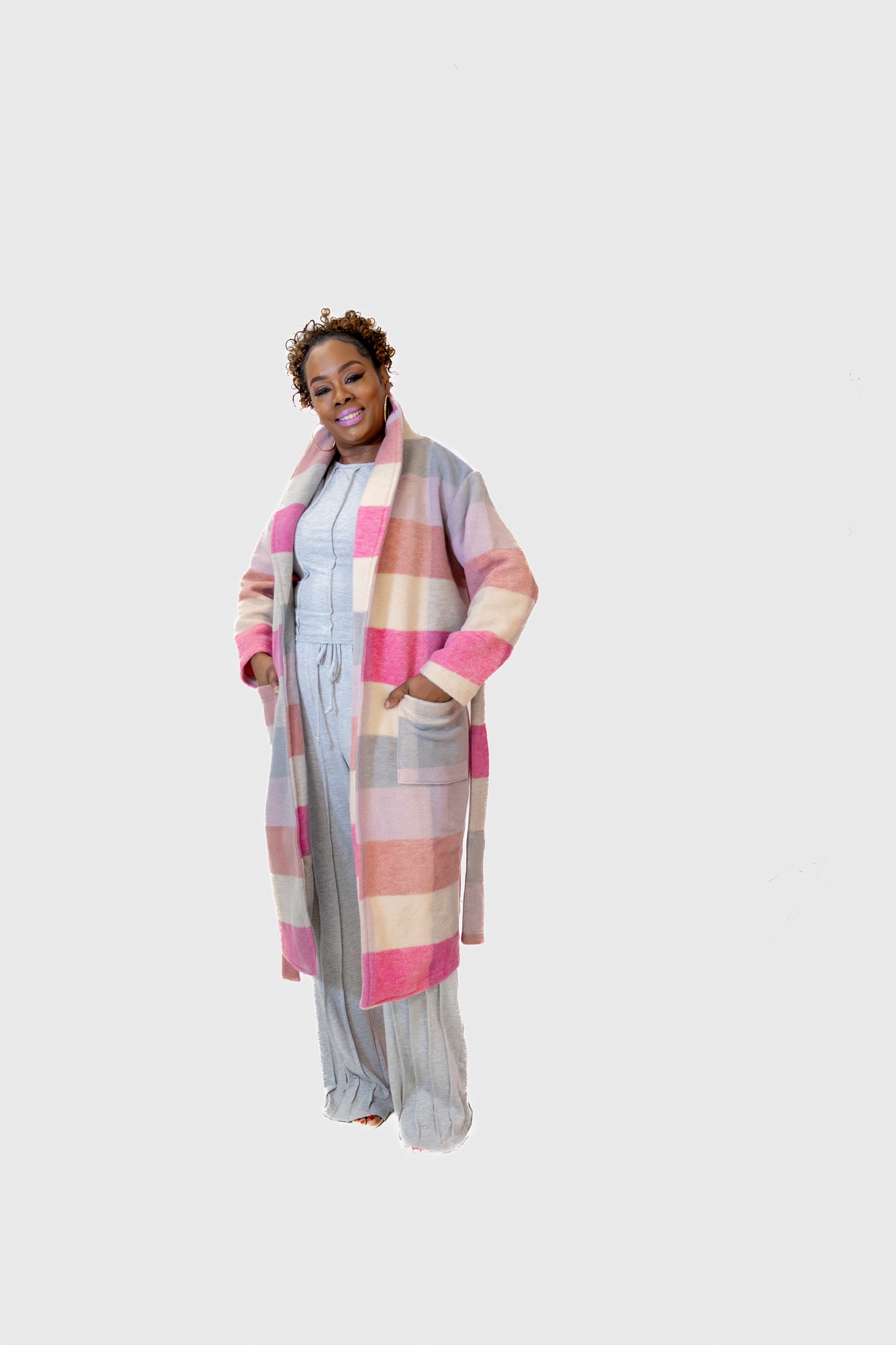 Fuzzy Color block Coat