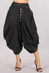 Black Denim Harem Pants