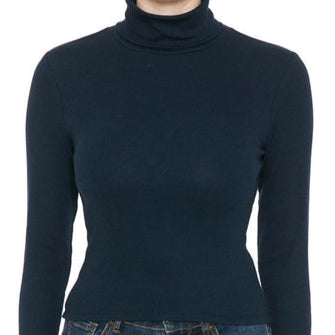 Cropped Ribbed Turtleneck