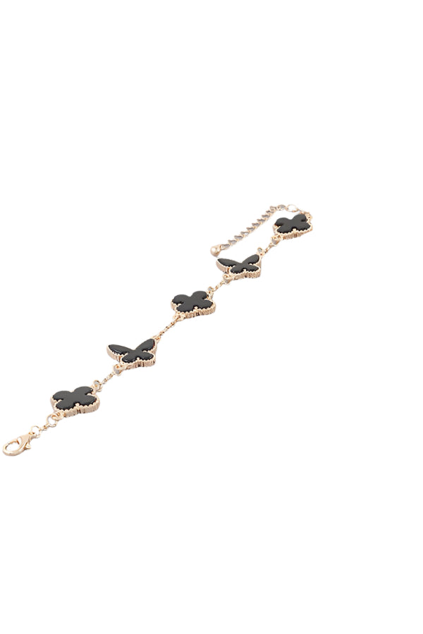 Black & Gold Clover Bracelet