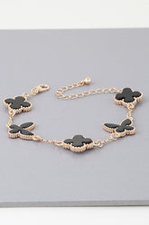 Black & Gold Clover Bracelet