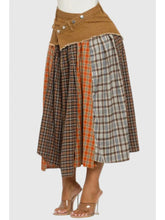 Plaid Skirt with Brown Denim