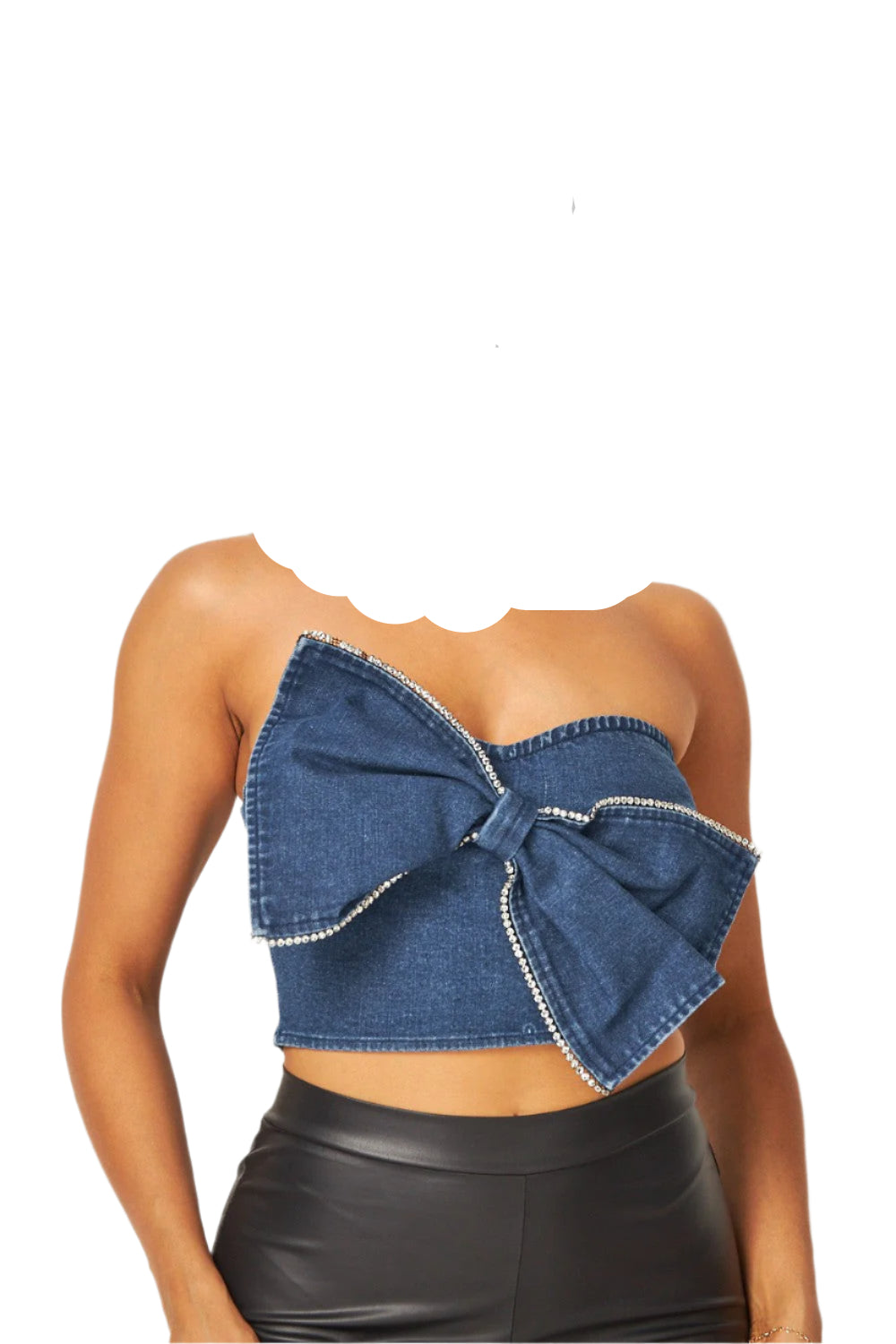 Denim Bow Bustier