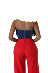 Denim Bow Bustier