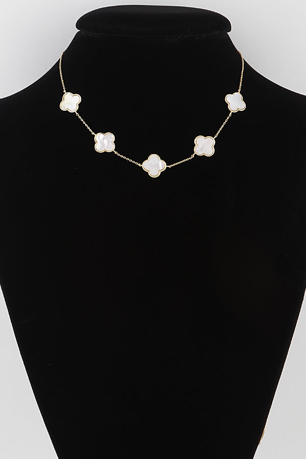 Black & Gold Clover Necklace