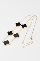Black & Gold Clover Necklace