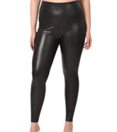 Curvy Black High Waisted Faux Leather Leggings