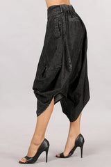 Black Denim Harem Pants