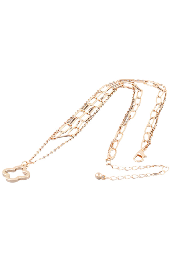 Gold Clover Layering Necklace