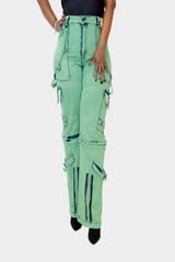 Curvy Cargo Pocket Denim Pant