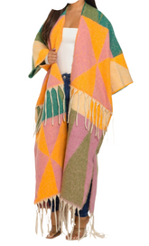 Fringe Maxi Cardigan | Tiered Cardigan