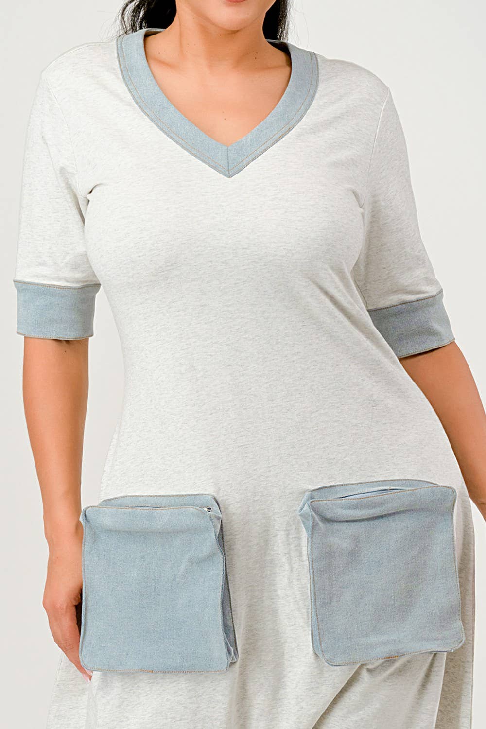 Denim Accent Jumpsuit