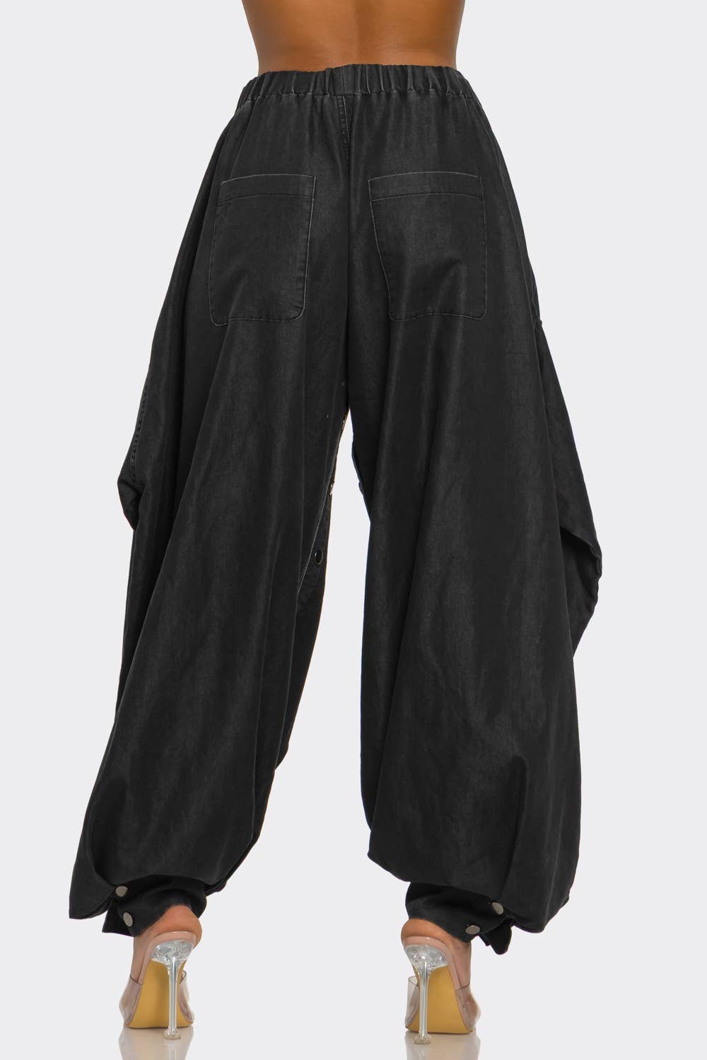 Plus Size Cocoon Cargo Denim Pants