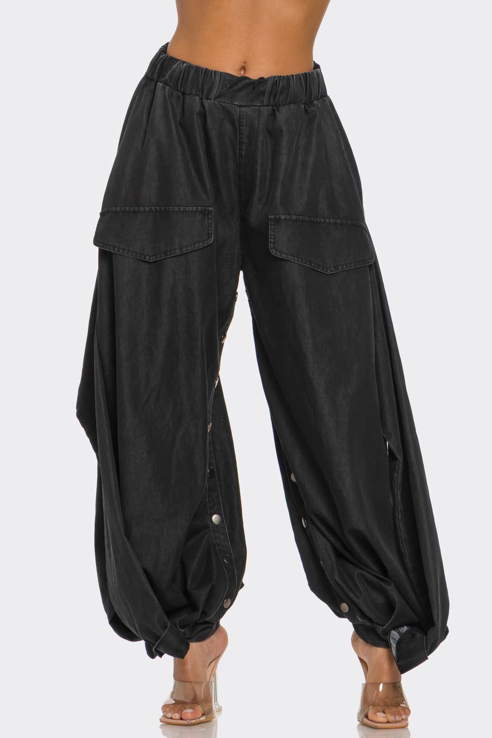 Plus Size Cocoon Cargo Denim Pants