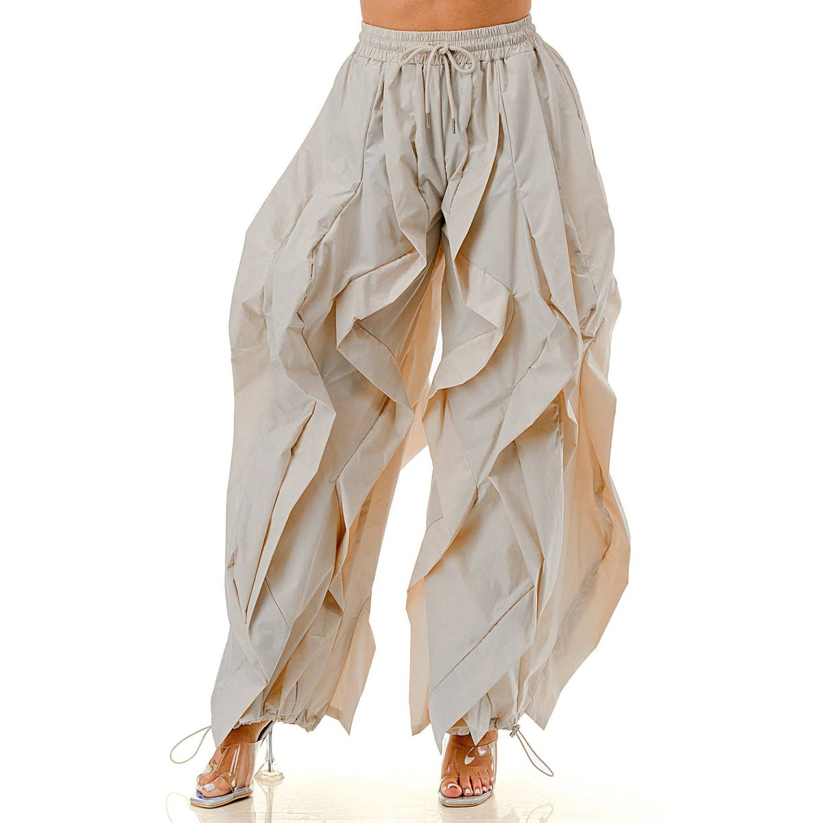 Plus Oversized Wide Leg Ruffle Jogger Pants