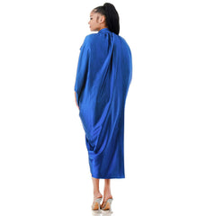 Plus Sleeveless Loose Fit Tie Mock Neck Wrap Midi Dress Top