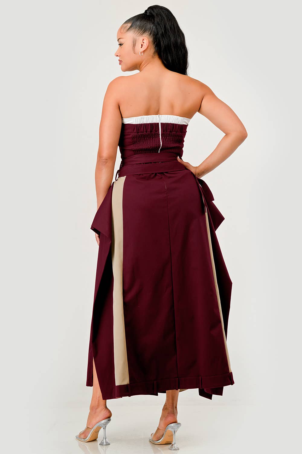PLUS SIZE The Bordeaux Contrast Maxi