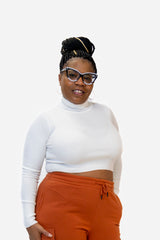 Cropped Ribbed Turtleneck