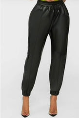 Faux Leather Joggers