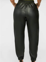 Faux Leather Joggers