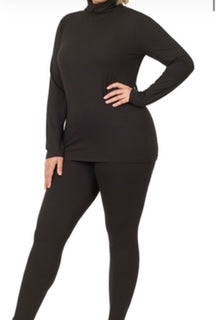 Black Mock Neck Chill Set