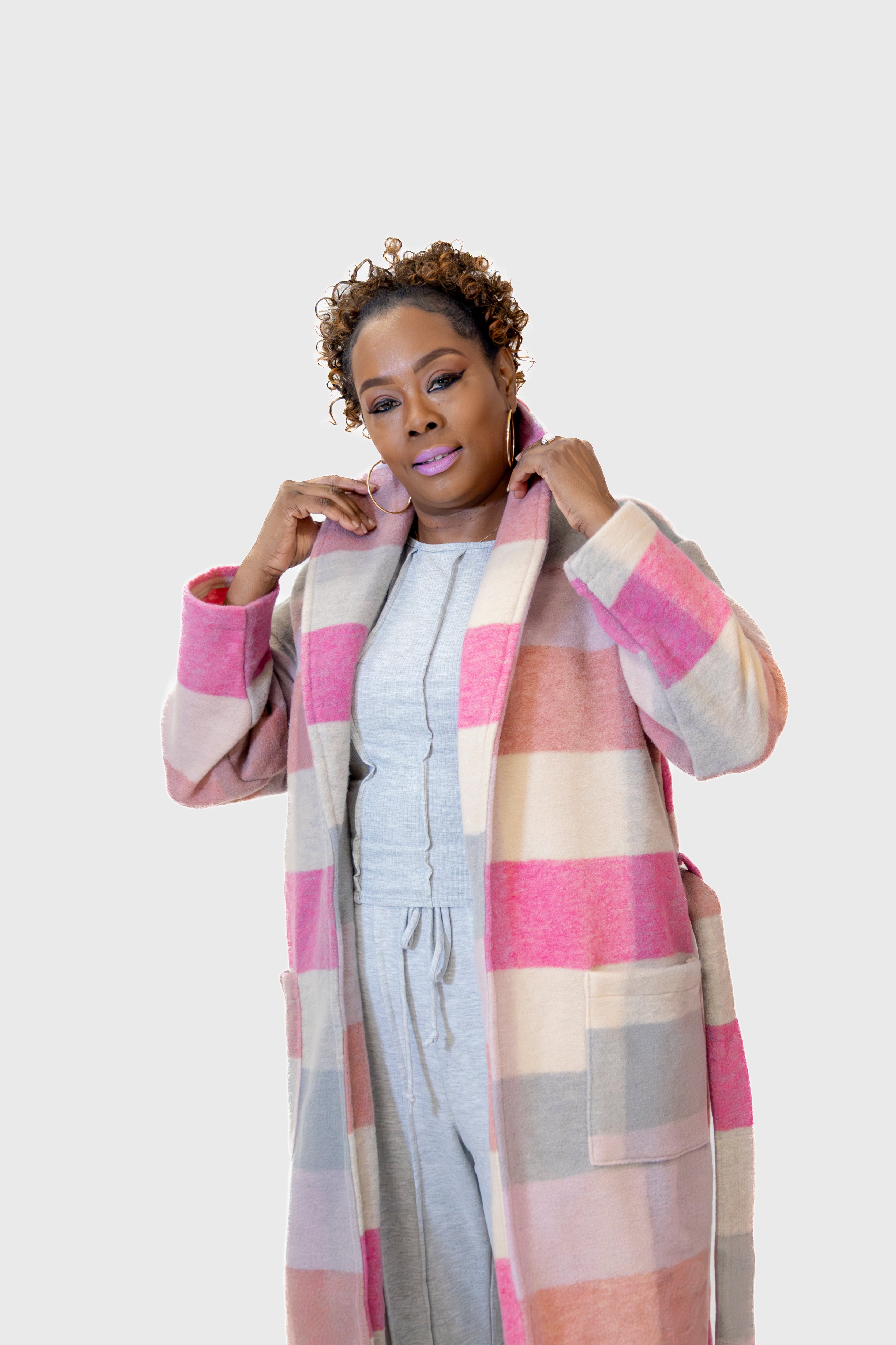 Fuzzy Color block Coat