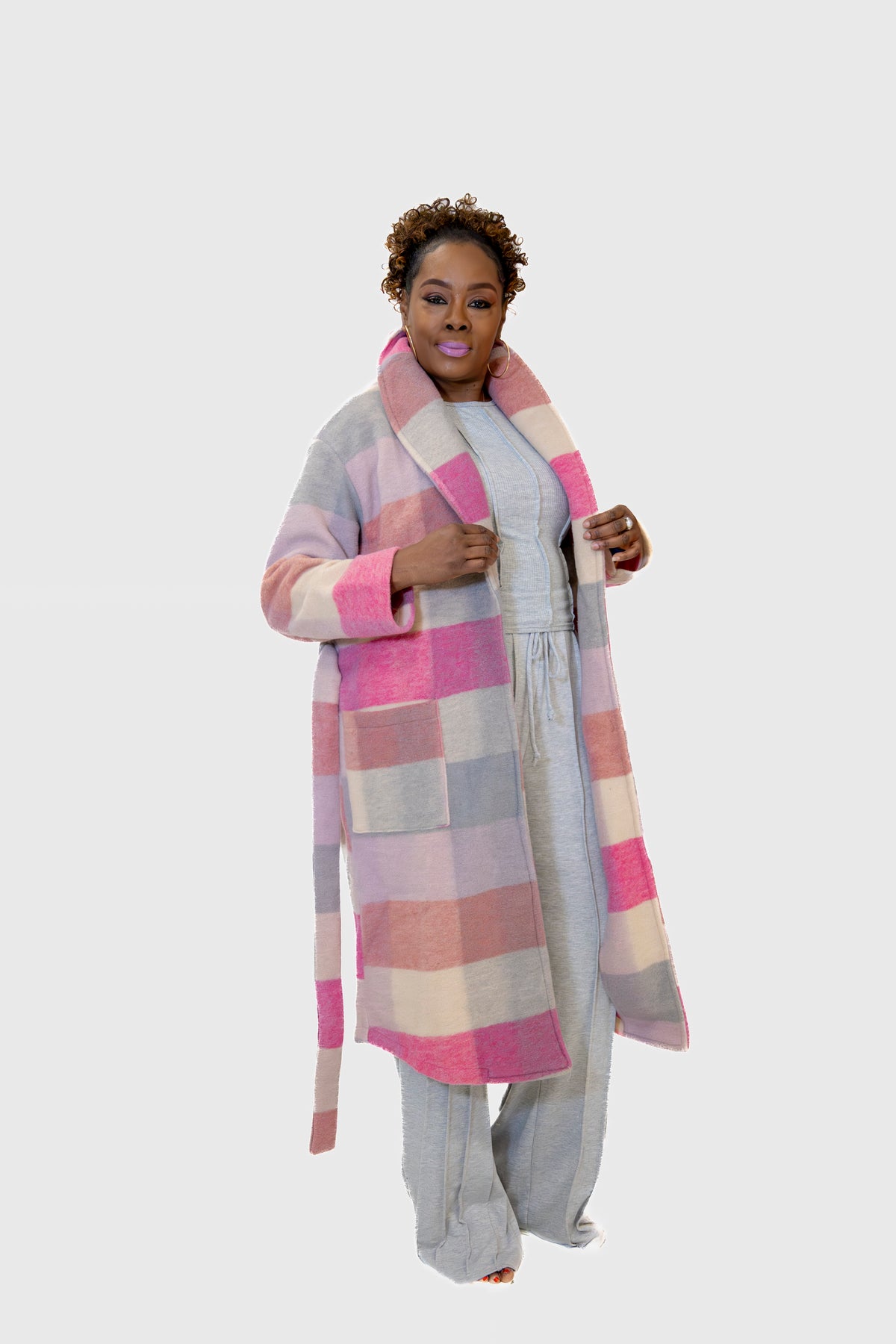 Fuzzy Color block Coat