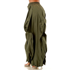 Plus Oversized Wide Leg Ruffle Jogger Pants