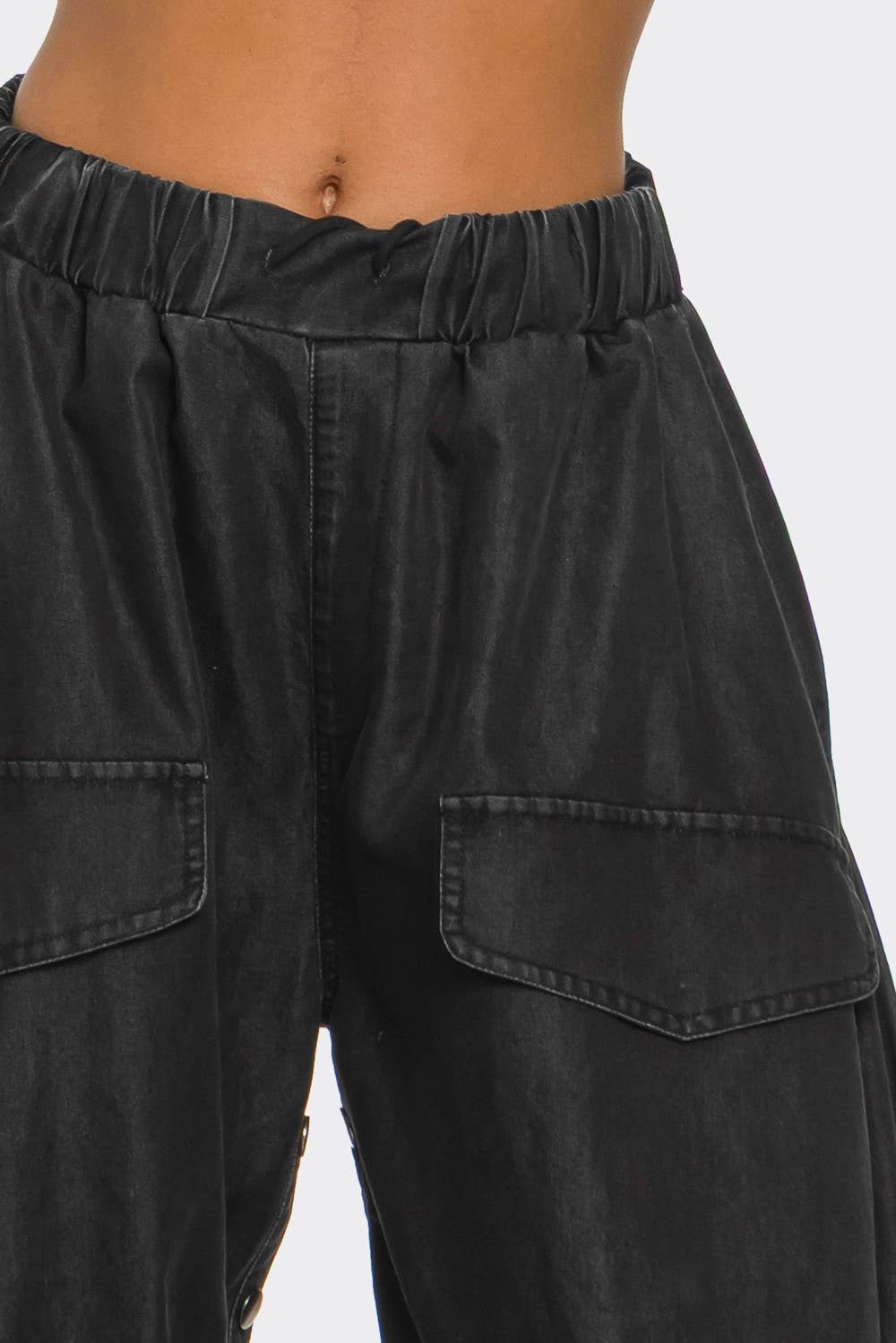 Plus Size Cocoon Cargo Denim Pants