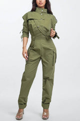 PLUS SIZE Utility Cargo Jumpsuit
