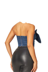 Denim Bow Bustier