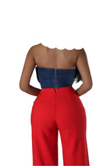 Denim Bow Bustier
