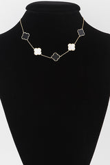Black & Gold Clover Necklace