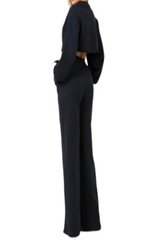 Black Fleece Crop Top and Pant Set